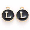 Golden Plated Alloy Charms LS-ENAM-S118-02L-1