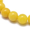 Natural Yellow Jade Bead Stretch Bracelets X-BJEW-K212-C-038-3