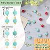 16Pcs 4 Styles December Birthstone Natural Amazonite Pendant and Connector Charms PALLOY-SW00118-2