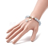 Dyed Natural Quartz(Dyed) & Pearl Stretch Bracelet BJEW-JB09224-03-3