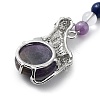 Natural Amethyst & Brass Cheetah Keychain KEYC-H019-01P-03-2