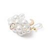 Pearlized Glass Pearl Beads Pendants PALLOY-MZ01101-03-4
