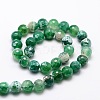 Dyed Natural Fire Crackle Agate Faceted Round Beads Strands G-E320C-12mm-01-2