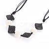 Natural Lava Rock Beaded Necklaces NJEW-I236-06-3