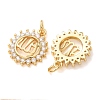 Brass Micro Pave Clear Cubic Zirconia Pendants CU-CBA2907-05A-G-2
