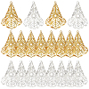 40Pcs 2 Colors Brass Bead Caps IFIN-SC0001-97-1