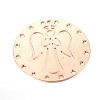 Flat Round with Angle Brass Pendant Enamel Settings KK-M167-01-2