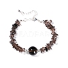 Natural Obsidian Chips Beaded Bracelets PW-WGA4343-04-1