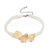 Handmade Glass Seed Beaded & Natural Citrine Chips Beaded Bracelets for Women BJEW-MZ00225-01-2