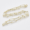 Brass Round Oval Paperclip Chain Necklace Making MAK-S072-05A-LG-2