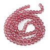 Frosted Transparent Glass Bead Strands GLAA-P065-8mm-09-5