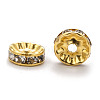 Iron Rhinestone Spacer Beads RB-A010-10MM-G-1