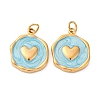 304 Stainless Steel Enamel Pendants STAS-U061-34G-C02-1