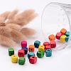 Mixed Lead Free Cube Natural Wood Beads X-YTB027-3