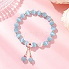 Cat Eye Beads Stretch Bracelets for Women BJEW-TA00691-03-2