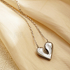 Elegant Stainless Steel Heart Pendant Necklace for Women QN4932-2-1