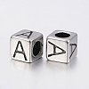 304 Stainless Steel Large Hole Letter European Beads STAS-H428-01AS-A-2