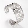 Tarnish Resistant 304 Stainless Steel Filigree Cuff Bangles STAS-S060-08-2