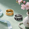 2Pcs 2 Colors Stainless Steel Finger Rings for Women Men RJEW-GO0001-01-3