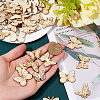 4 Sets Unfinished Wood Cutouts Ornaments WOOD-SC0001-91E-3