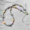Two Tone Brass Round and Oval Beaded Necklaces NJEW-D314-08PG-3