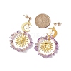 Vintage Natural Amethyst Ear Studs EJEW-JE05807-05-4
