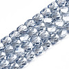 Electroplate Transparent Glass Beads Strands EGLA-N002-13-B02-1