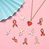60Pcs 12 Styles Light Gold Tone Zinc Alloy Enamel Pendants ENAM-CJ0003-59-6