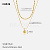 304 Stainless Steel Double Layer Necklaces FS-WG7985A-15-1