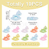 10Pcs UV Plating Opaque Acrylic Beads OACR-TA0004-10-4