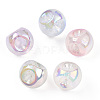 UV Plating Rainbow Iridescent Acrylic Beads OACR-P015-04A-2