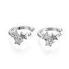 Brass Micro Pave Clear Cubic Zirconia Cuff Earrings EJEW-T046-23P-NF-2