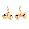 Brass Black Enamel Boxing Glove European Dangle Charms KK-N271-08G-1