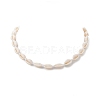 Natural Cowrie Shell & Synthetic Turquoise Braided Beaded Necklace for Women NJEW-JN04253-01-2