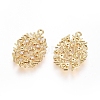 Brass Micro Pave Cubic Zirconia Pendants ZIRC-G166-14G-2