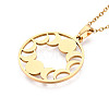 304 Stainless Steel Pendant Necklaces NJEW-T018-55G-5