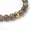 Natural Labradorite Beads Stretch Bracelets BJEW-JB03852-02-2