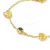 Crystal Rhinestone & Heart Link Chain Bracelets BJEW-H556-04G-2