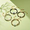 Teardrop Gemstone Braided Bead Bracelet BJEW-JB08116-2