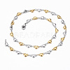Two Tone 304 Stainless Steel Heart Link Chain Jewelry Sets SJEW-H103-12GP-3