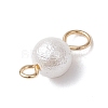 Wrinkle Textured Shell Pearl Round Connector Charms PALLOY-JF03824-01-5