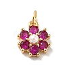 Rack Plating Brass Micro Pave Cubic Zirconia Charms KK-A160-22E-G-1