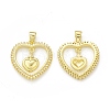Rack Plating Brass Micro Pave Clear Cubic Zirconia Pendants KK-C011-21G-1