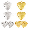 4Pcs 2 Colors Brass Locket Pendants KK-TA0001-66-1