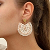 Bohemian Style Fan Glass Seed Beaded Dangle Stud Earrings for Women LS3119-1-3