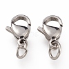 Tarnish Resistant 304 Stainless Steel Lobster Claw Clasps X-STAS-G240-01C-P-2