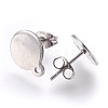 Non-Tarnish 304 Stainless Steel Stud Earring Findings STAS-G178-02P-10mm-2