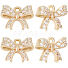 Beebeecraft 12Pcs Rack Plating Brass Micro Pave Cubic Zirconia Charms ZIRC-BBC0002-60LG-1