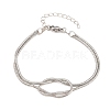 Brass Round Snake Chain Knot 2-Strand Bracelets for Women KK-CBA68DA-17C-P-4
