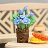 Resin Rose Potted Plant Miniature Ornaments PW-WG722C9-01-2